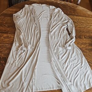 danibe Light Beige Open-Front Cardigan - XL